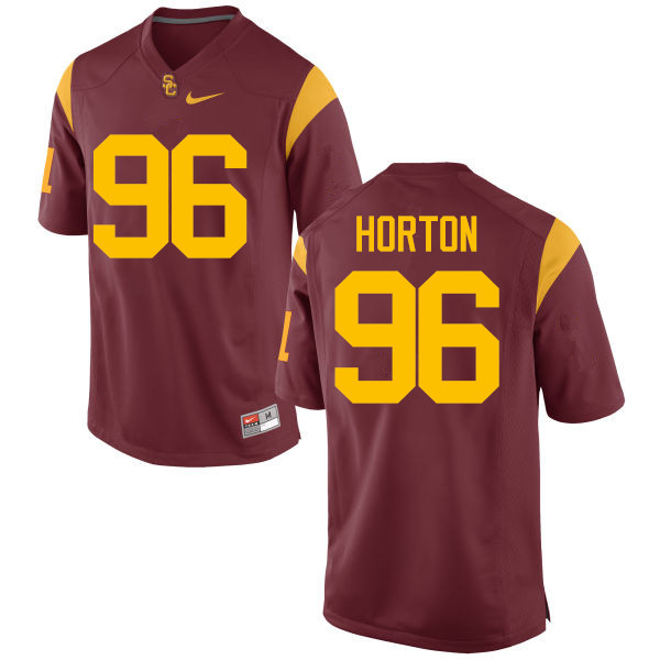 Men #96 Wes Horton USC Trojans College Football Jerseys-Red - Click Image to Close